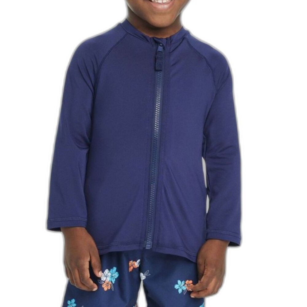 Cat & Jack Toddler Solid Rash Guard Long Sleeve Top - 12M